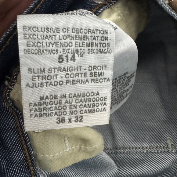 Levi’s 514 Slim Straight Jeans Medium Wash Flap Pocket - Size: 36x32 - Picture 4 of 9